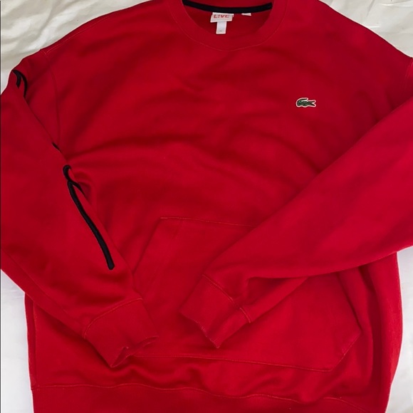 red lacoste sweatshirt